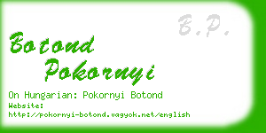 botond pokornyi business card